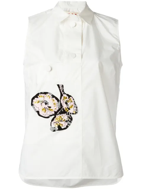 Marni sleeveless appliqué shirt White TTMAT32S21TCS39