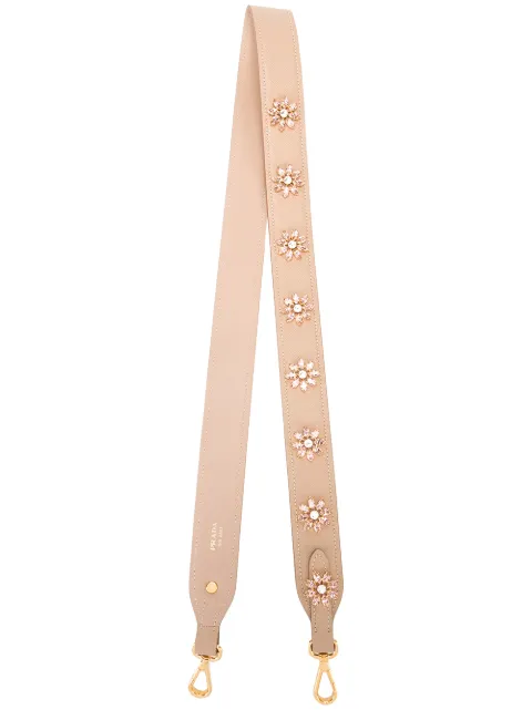 Prada floral embellished strap Neutrals 1TY0022EJW