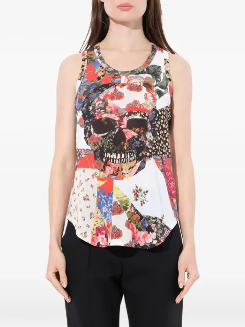Alexander McQueen floral skull T-shirt Neutrals 461727QIL13