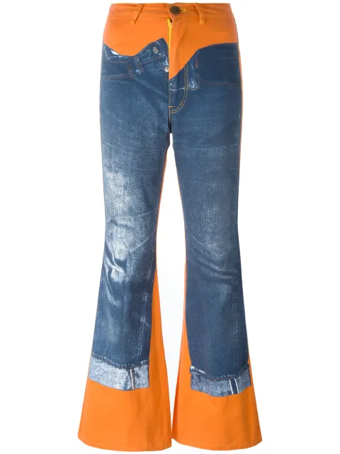 Jean Paul Gaultier Pre-Owned trompe d'oleil flare trousers Blue JPG1490