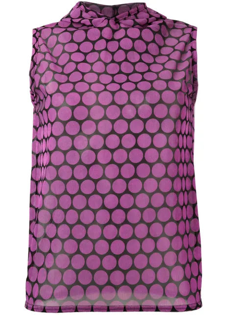 Walter Van Beirendonck Pre-Owned hooded sheer top Pink WLT217