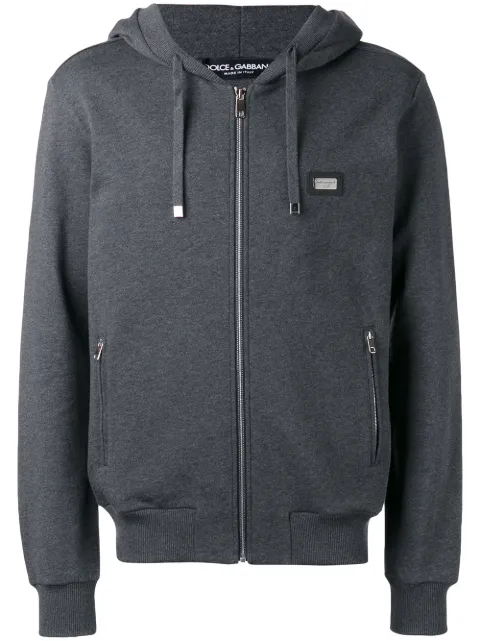 Dolce & Gabbana zip-up cotton hoodie Grey G9IF0TG7JYX