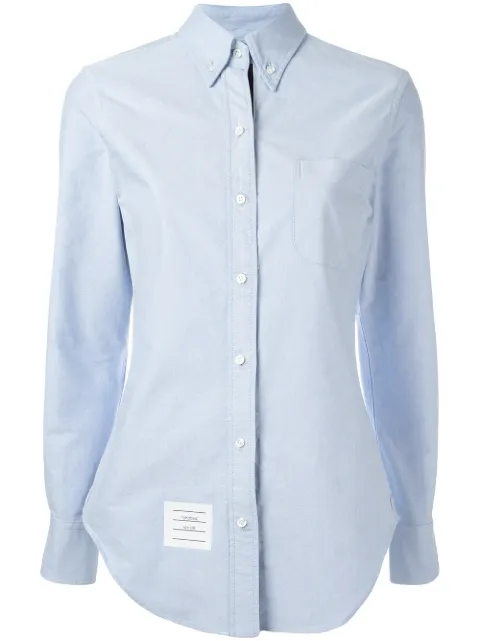 Thom Browne Long Sleeve Shirt Grosgrain Placket In Blue Oxford Blue FLL005E00139