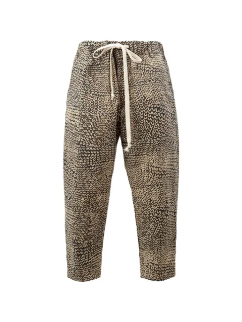Uma Wang drawstring cropped trousers Neutrals UM3527
