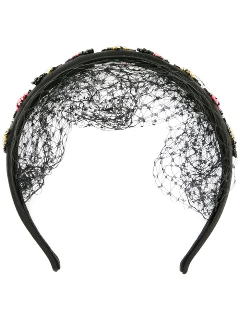 RED(V) bug-beaded headband Black MQ2J0319RCV