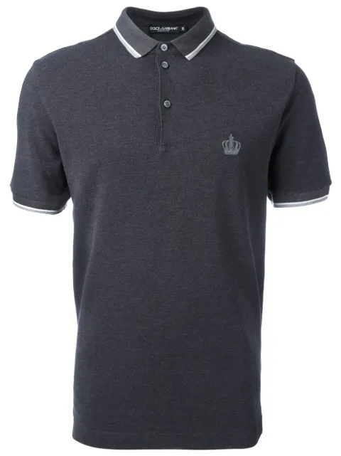 Dolce & Gabbana embroidered crown polo shirt Grey G8GW4TG7JYL