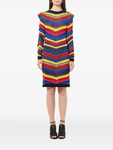 Balmain chevron knit mini dress Red 6323704M