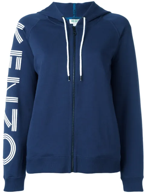 Kenzo logo print hoodie Blue F752BL723952