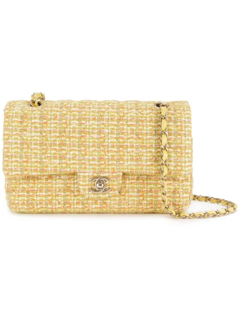 CHANEL Pre-Owned 2014 chain tweed shoulder bag Yellow 19999780