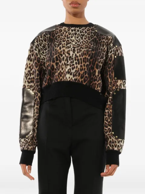 Givenchy leather panel cropped jumper Black 16I7816540