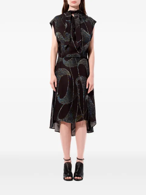 Balenciaga printed crepe midi dress Black 456946TUA33