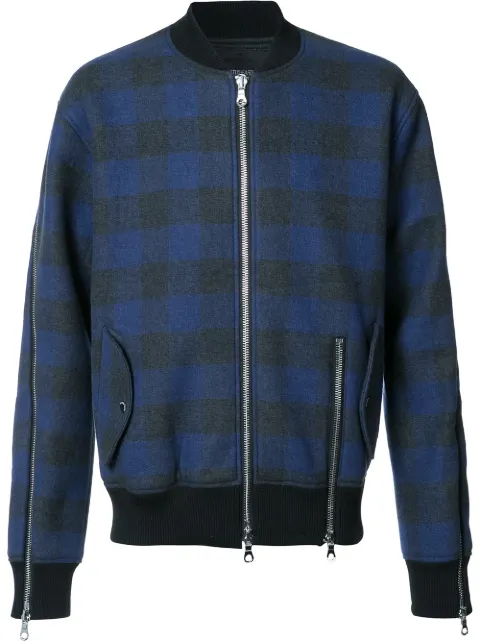 Mostly Heard Rarely Seen plaid bomber jacket Black MH08AFX03A
