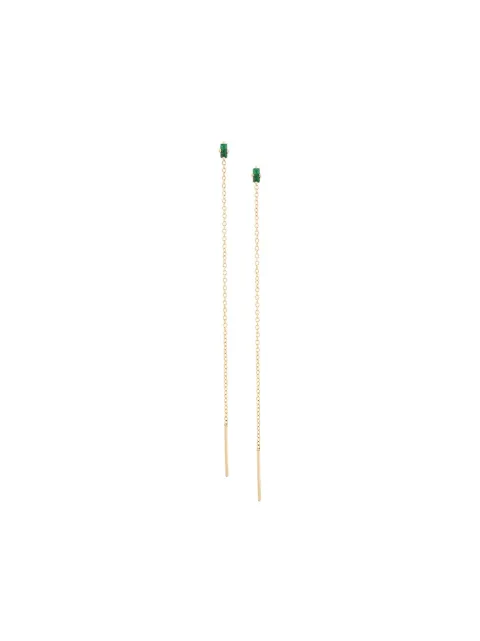 Lizzie Mandler Fine Jewelry 18K yellow gold Floating Thread emerald earrings Metallic E420EMBAY