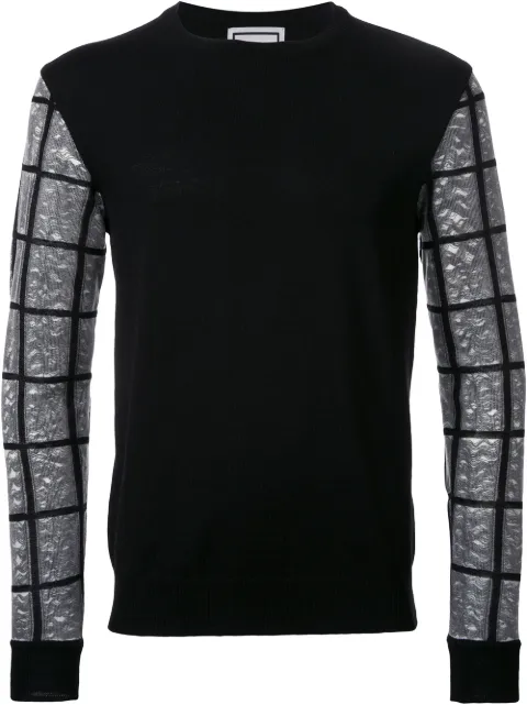 Wooyoungmi checked sleeve jumper Black W171KN20519B