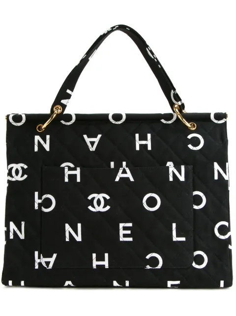 CHANEL Pre-Owned quilted logo tote Black 4826927