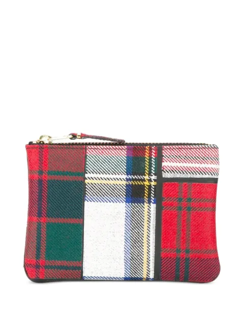 Comme Des Garçons Wallet tartan patchwork wallet Red SA8100TP