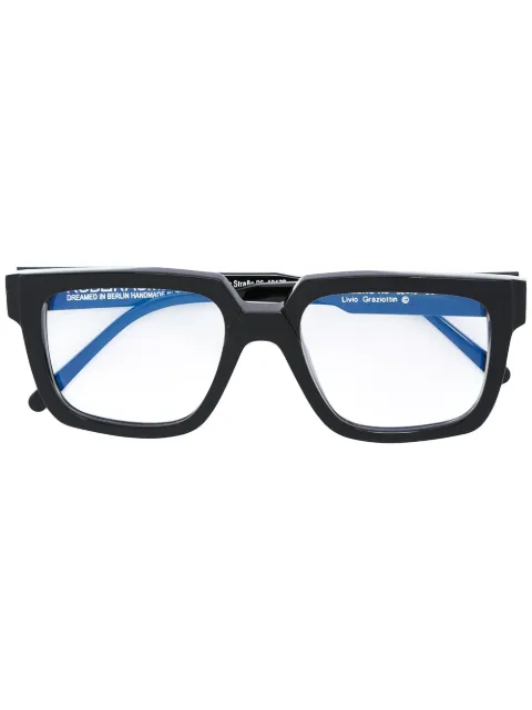Kuboraum square frame glasses Black K3