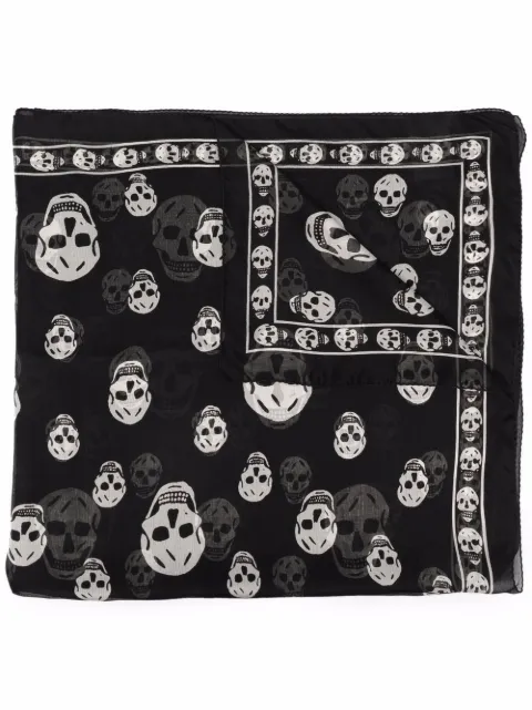 Alexander McQueen Classic skull-print silk scarf Black 5577173052Q