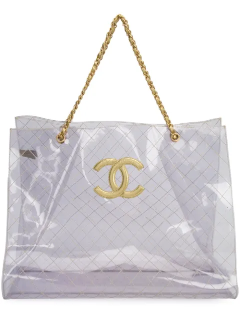 CHANEL Pre-Owned quilted CC tote White Q6B05D3EXK000