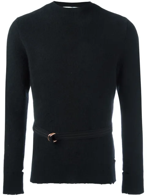 Givenchy distressed crew neck sweater Black 16W7814554