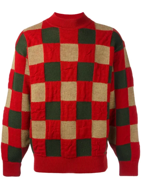 Issey Miyake Pre-Owned checked jumper Red MIY093