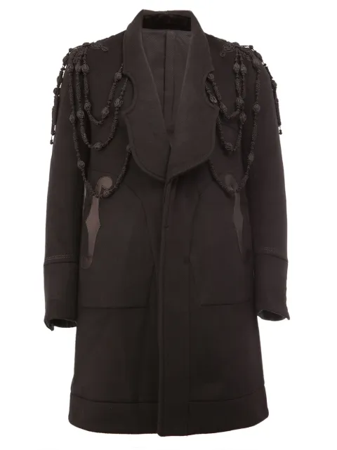 Takahiromiyashita The Soloist embroidered panelled coat Black SJ0006A