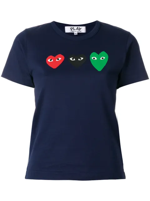 Comme Des Garçons Play heart print T-shirt Blue AZT185051