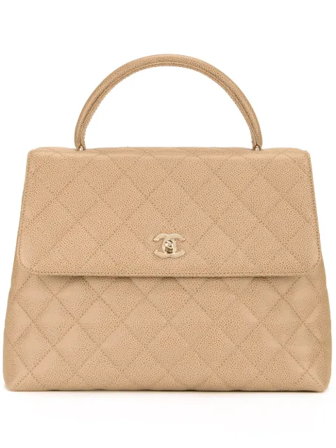 CHANEL Pre-Owned CC quilted hand bag Brown 6870905