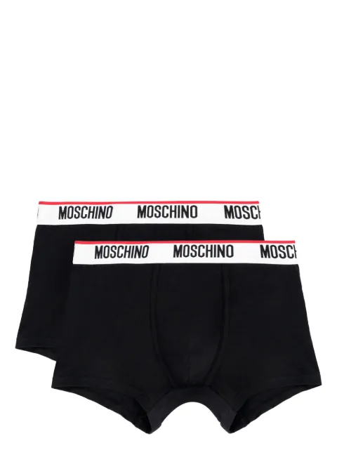 Moschino logo-waistband briefs (set of two) Black A47045670