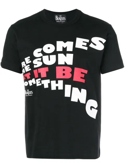 Comme Des Garçons Beatles lyrics print T-shirt Black VRT003