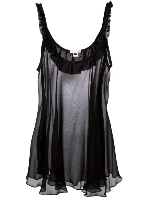 Gilda & Pearl Bardot sheer slip dress Black 0026