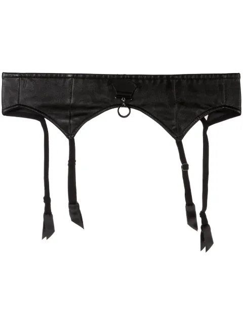 Folies By Renaud faux leather suspender belt Black 3904