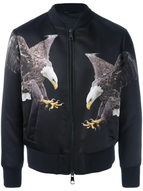 Neil Barrett eagle print bomber jacket Black BSP222SB120C