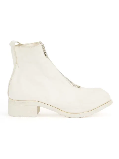Guidi front-zip ankle boots White PL1