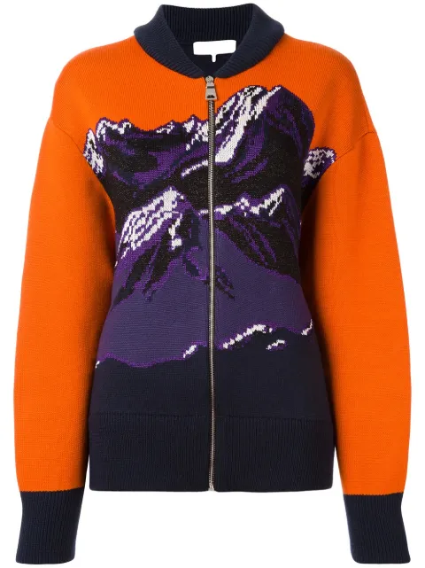 PUCCI mountainscape printed cardigan Yellow 67KC0167996