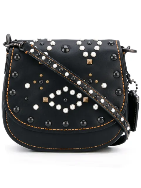 Coach mini studded saddle bag Black 56564