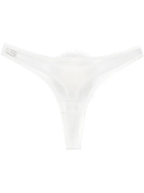 Gilda & Pearl Diana georgette pompom thong White 0099