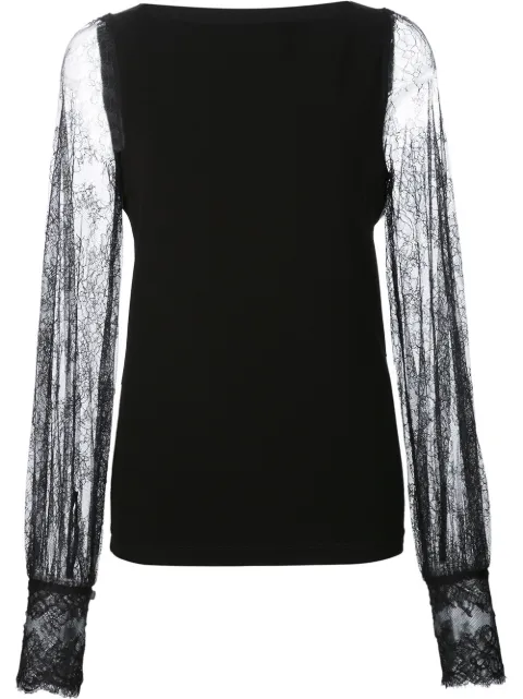 Plein Sud sheer lace sleeve blouse Black S188S88999BLACK