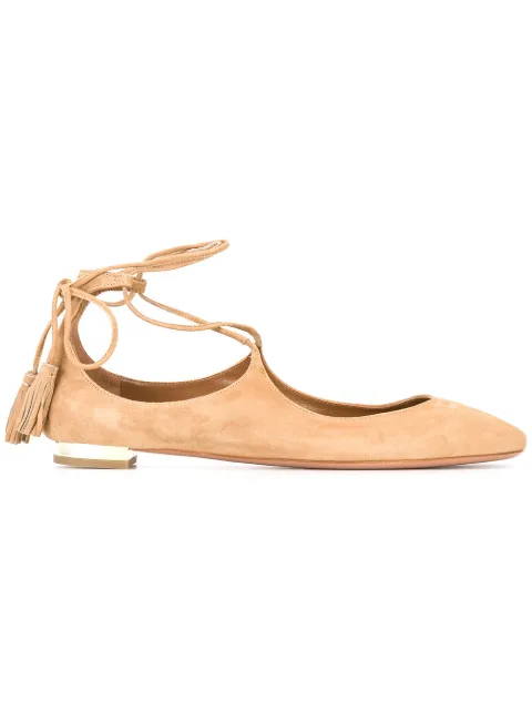 Aquazzura 'Boheme' ballerina shoes Neutrals BHEFLAA1SUEB60