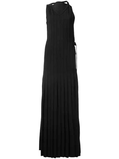 Vera Wang pleated plastron gown Black R416G05