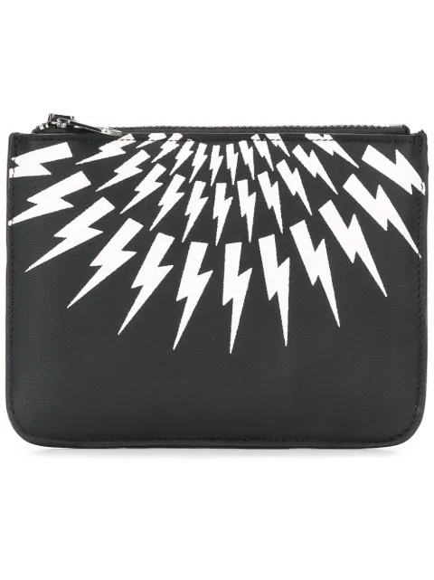 Neil Barrett 'Thunder' zip coin pouch Black BSG49VA9222