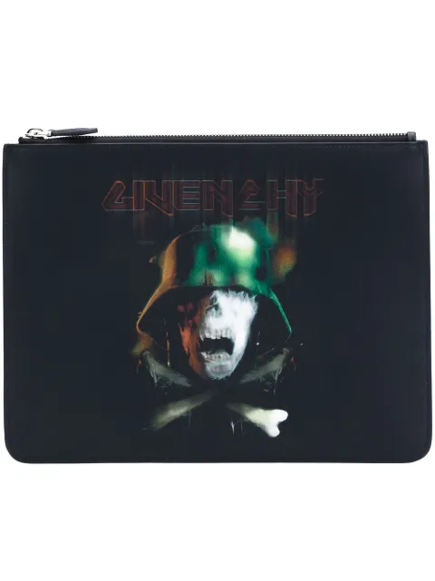 Givenchy skull and crossbones printed pouch Black BK06072538