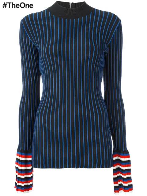 PUCCI ribbed contrast sleeve sweatshirt Blue 67KP9067997
