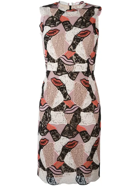 PUCCI embroidered lips sheath dress Multicolour 66RG0366694