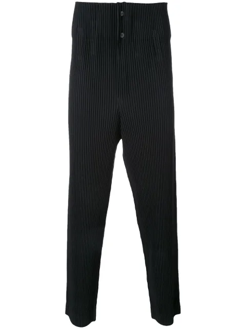 Homme Plissé Issey Miyake drop-crotch pleated trousers Black HP68JF166