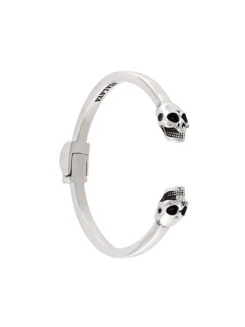 Nialaya Jewelry skull bangle Grey MBANG055