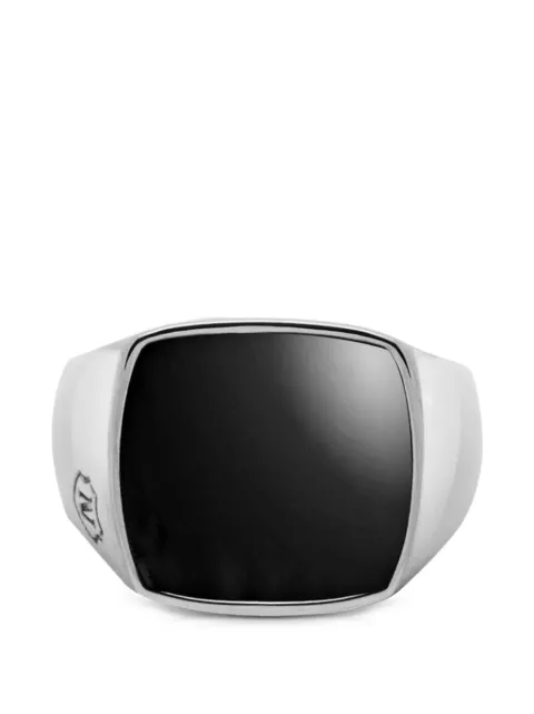 Nialaya Jewelry onyx cocktail ring Silver MRING014