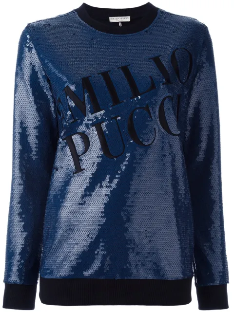 PUCCI sequin embellished sweatshirt Blue 66RP1066957