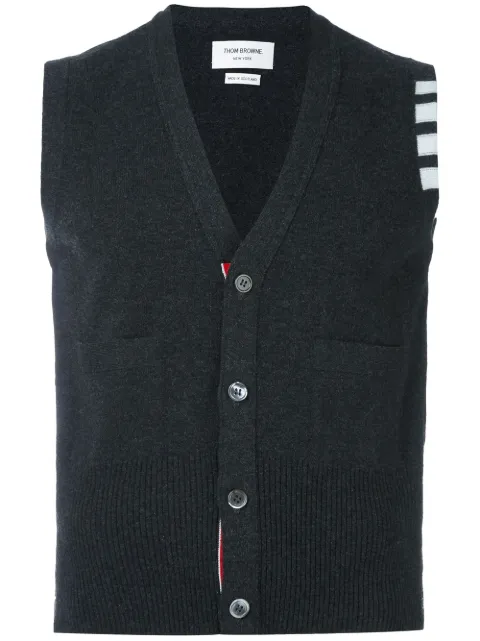 Thom Browne 4-Bar Cashmere Cardigan Vest Grey MKV001A00011