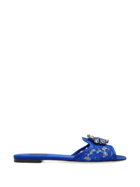 Dolce & Gabbana Bianca brooch-detail sandals Blue CQ0023AL198
